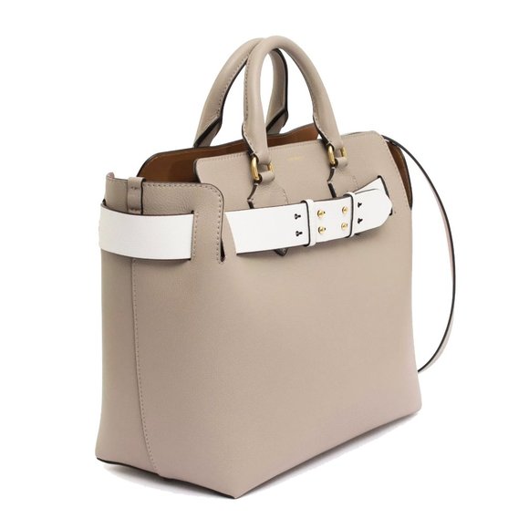 Burberry Medium Marais Belt Two Tone Colors Leather Satchel - Picture 2 of 10